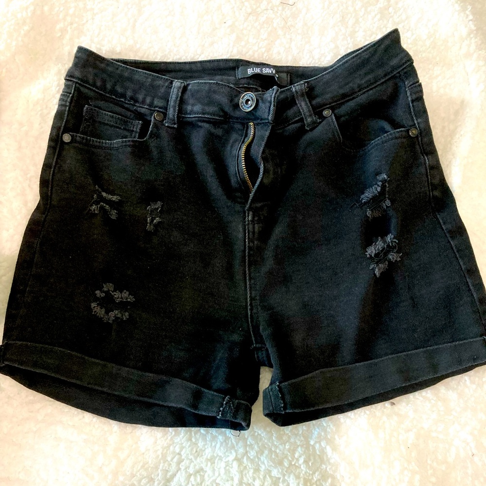 Black Jean Shorts